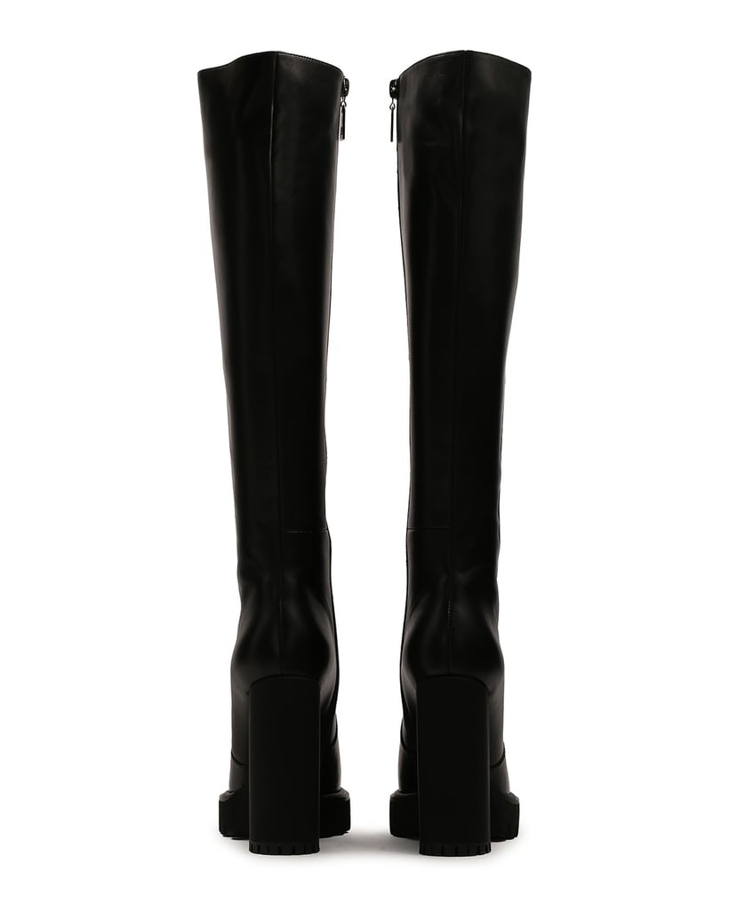 Kazar-Lederstiefel-mit-hohem-Absatz-und-Platea-schwarz