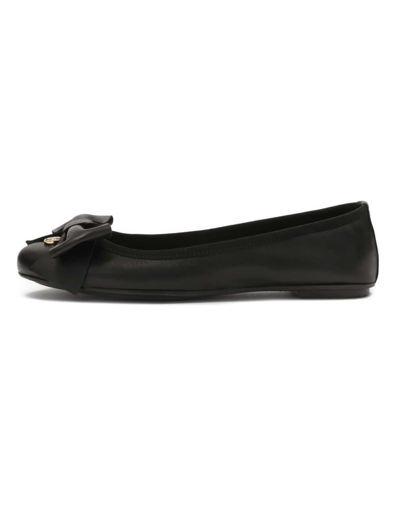 Kazar-Black-leather-ballerinas-with-a-big-bow-černá