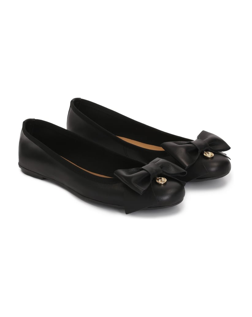 Kazar-Black-leather-ballerinas-with-a-big-bow-černá
