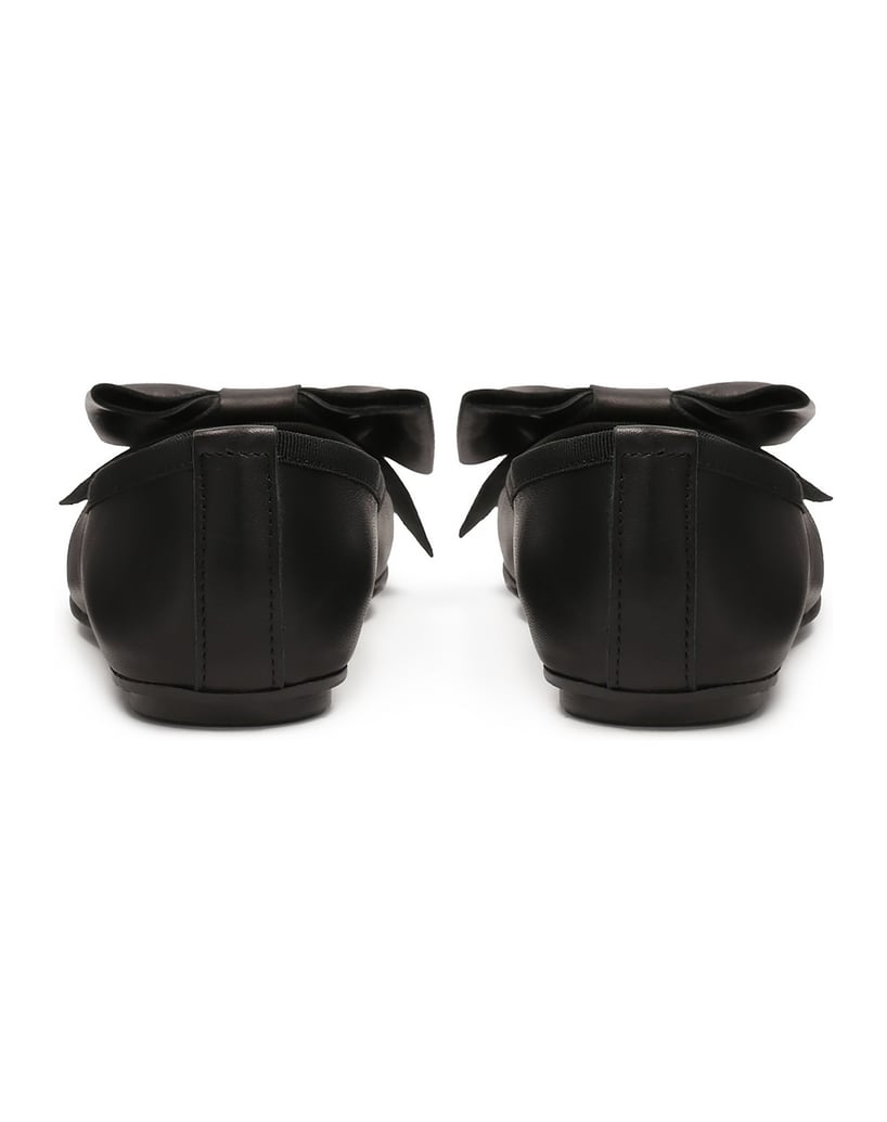 Kazar-Black-leather-ballerinas-with-a-big-bow-černá