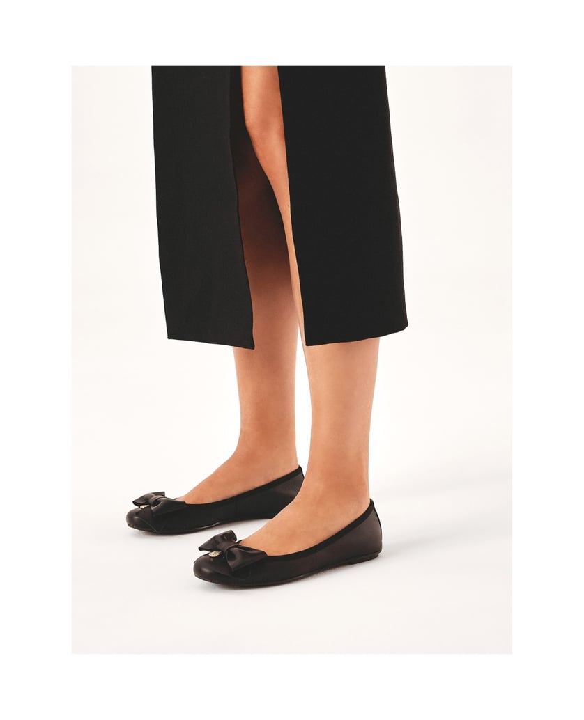 Kazar-Black-leather-ballerinas-with-a-big-bow-černá