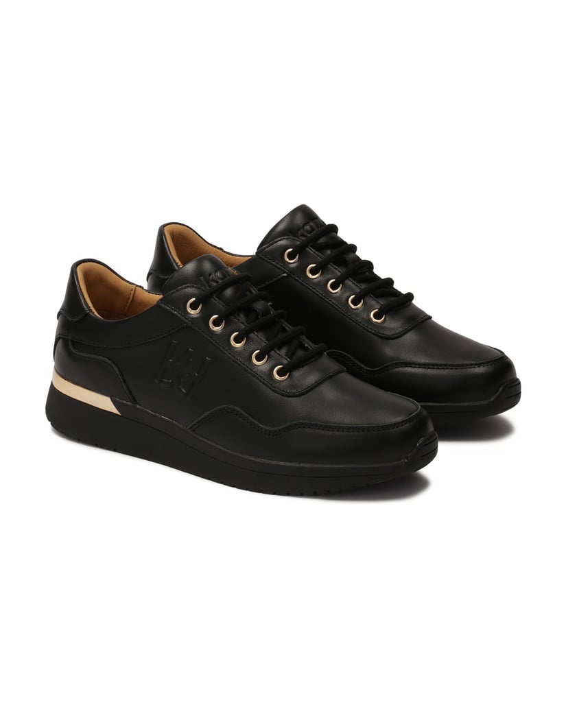 Kazar-Schwarze-Leder-Sneakers-mit-goldenen-Akz