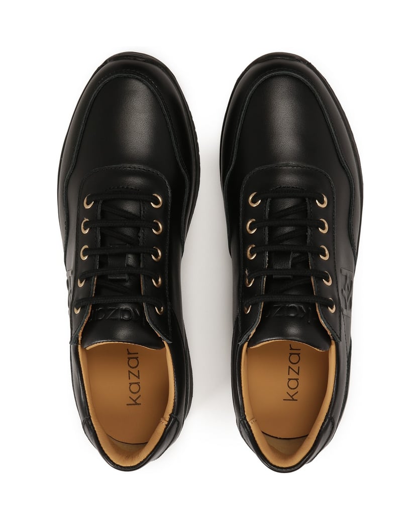 Kazar-Schwarze-Leder-Sneakers-mit-goldenen-Akz
