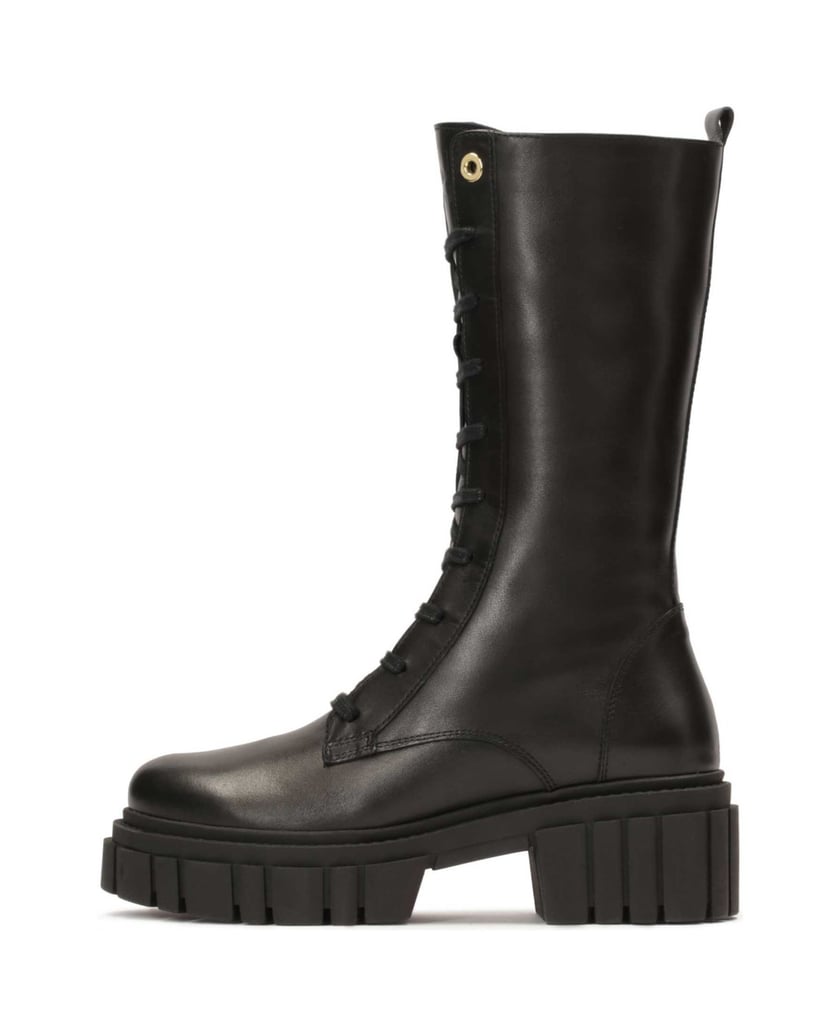 Kazar-Hohe-Lederstiefel-mit-dicker-Sohle-schwarz