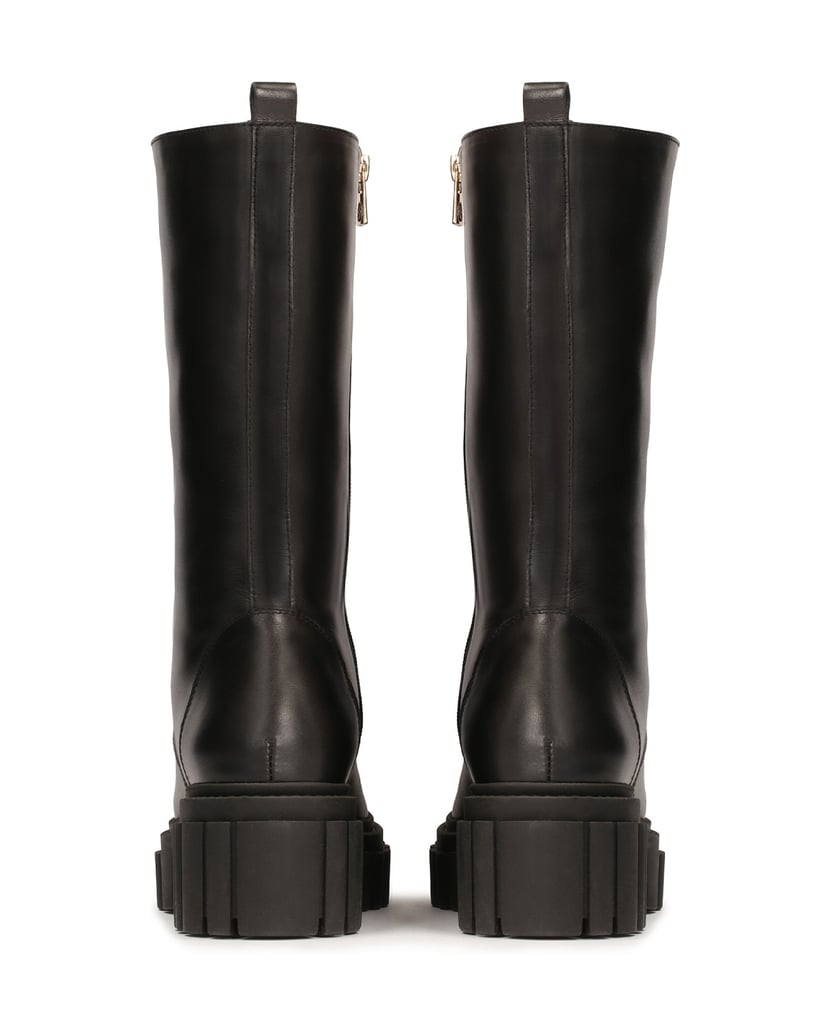 Kazar-Hohe-Lederstiefel-mit-dicker-Sohle-schwarz