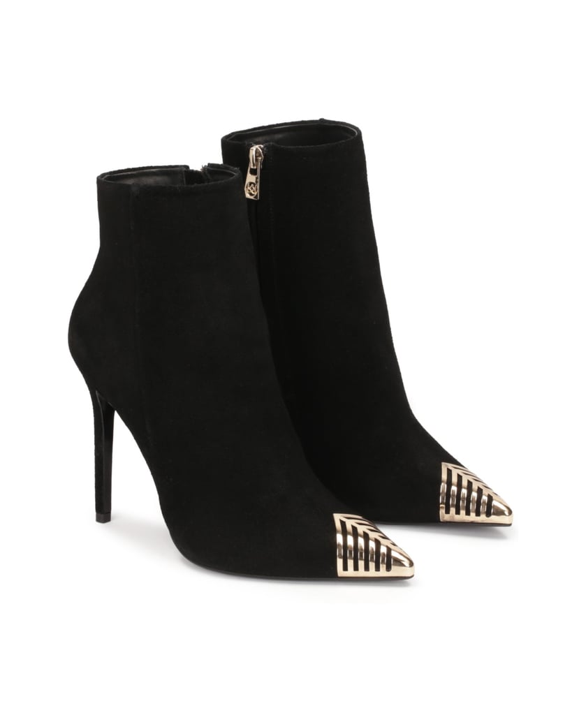 Kazar-Schwarze-Wildlederstiefel-mit-Metallspit-schwarz