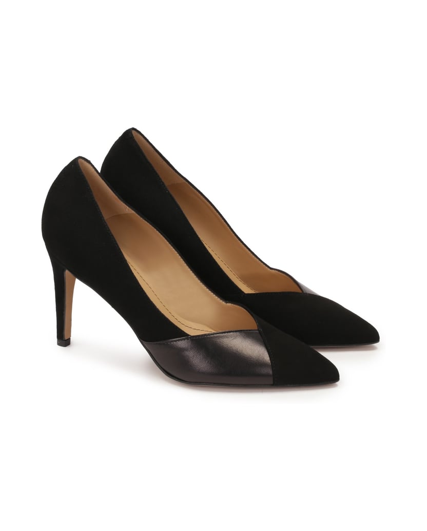 Kazar-Black-suede-and-smooth-leather-pumps-čierna