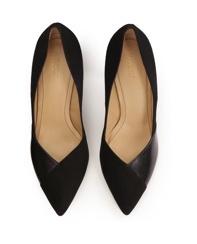 Kazar-Black-suede-and-smooth-leather-pumps-čierna