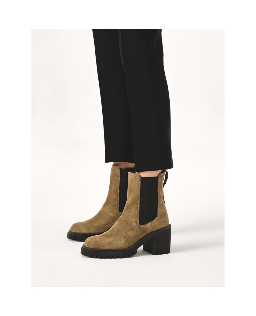 Kazar-Slip-on-suede-casual-style-boots-hnědá