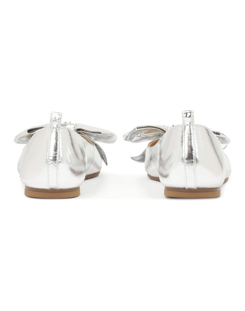 Kazar-Silberne-Ballerinas-mit-geknitterten-Led