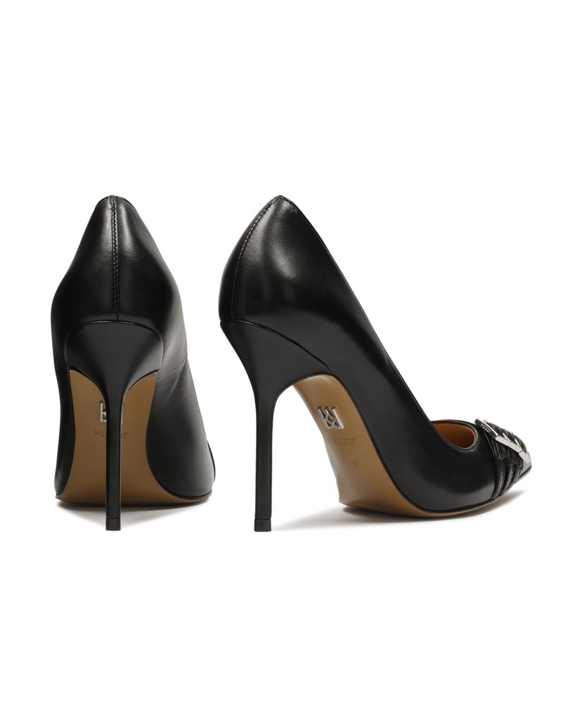 Kazar-Klassische-Lederstilettos-mit-drei-Rieme-schwarz