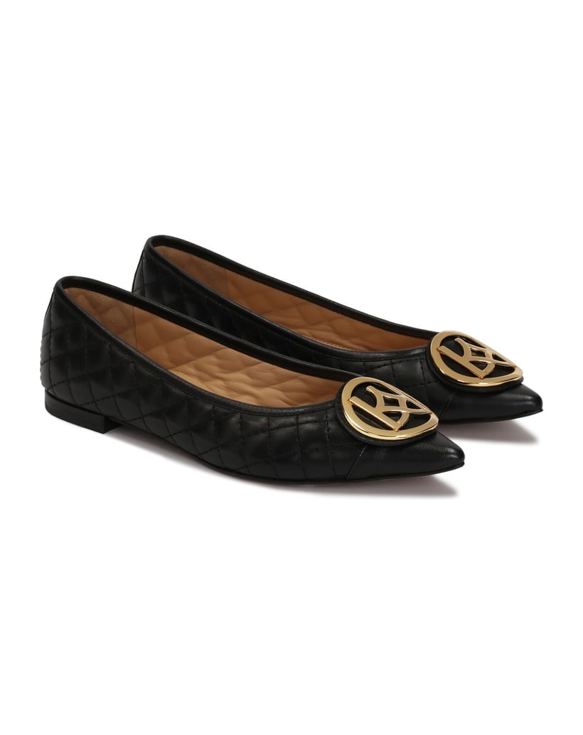 Kazar-Flat-quilted-monogrammed-pumps-čierna