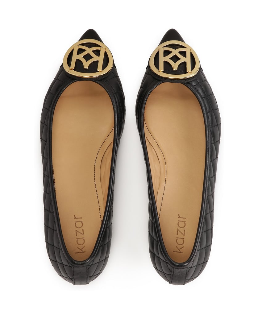 Kazar-Flat-quilted-monogrammed-pumps-čierna