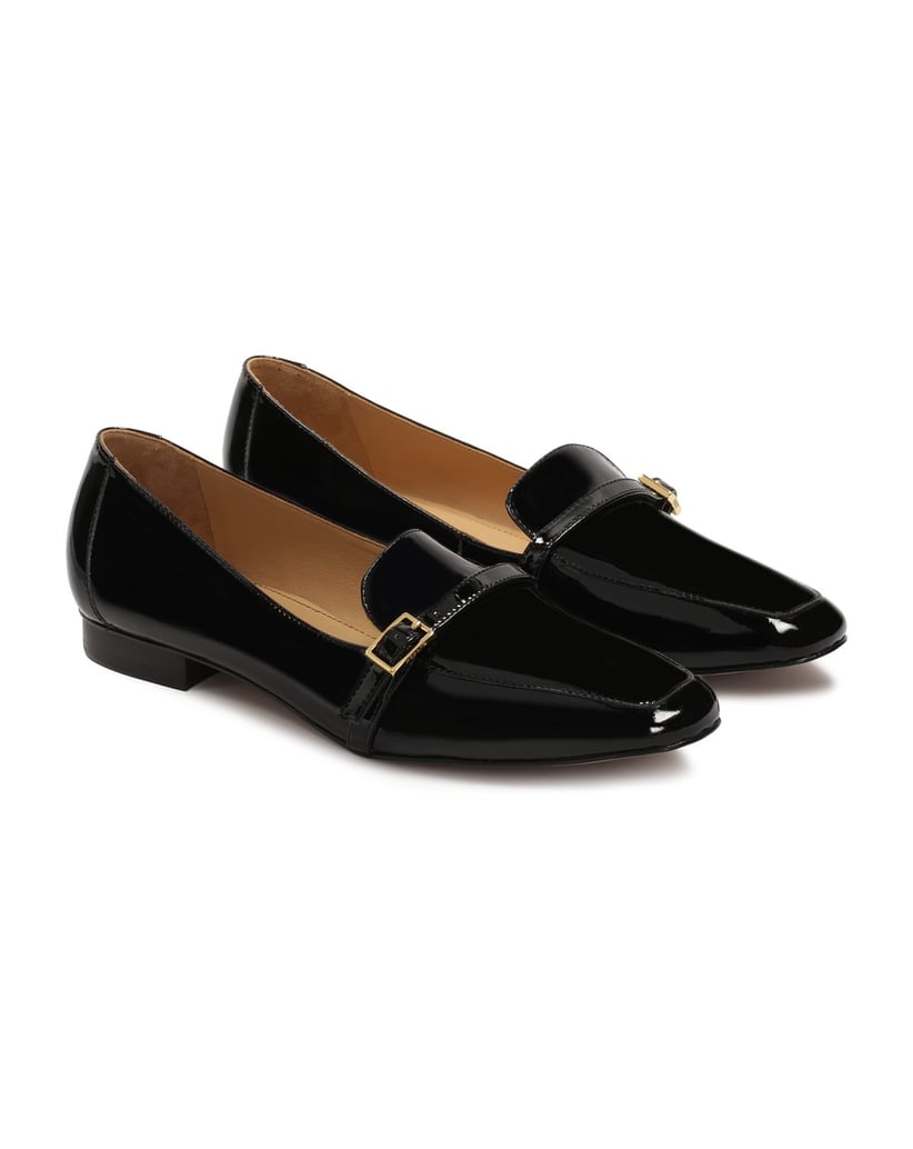 Kazar-Patent-leather-flat-heeled-pumps-černá