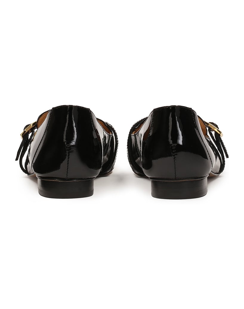 Kazar-Patent-leather-flat-heeled-pumps-černá