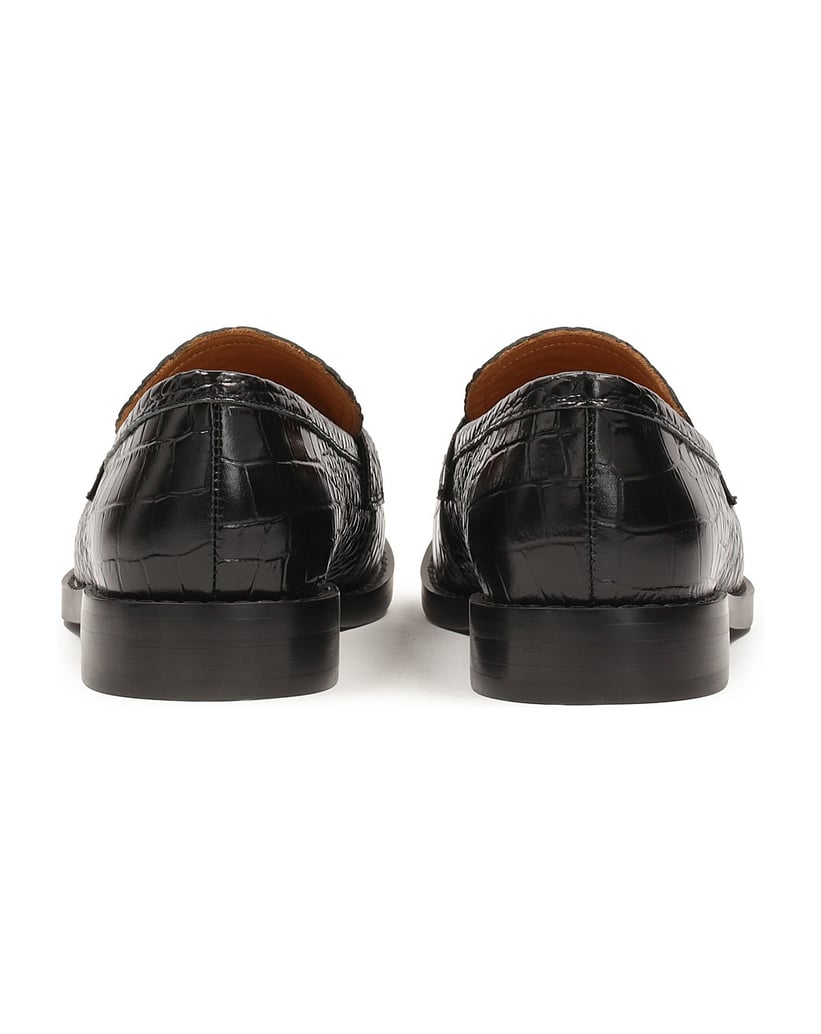 Kazar-Black-classic-embossed-leather-loafers-černá