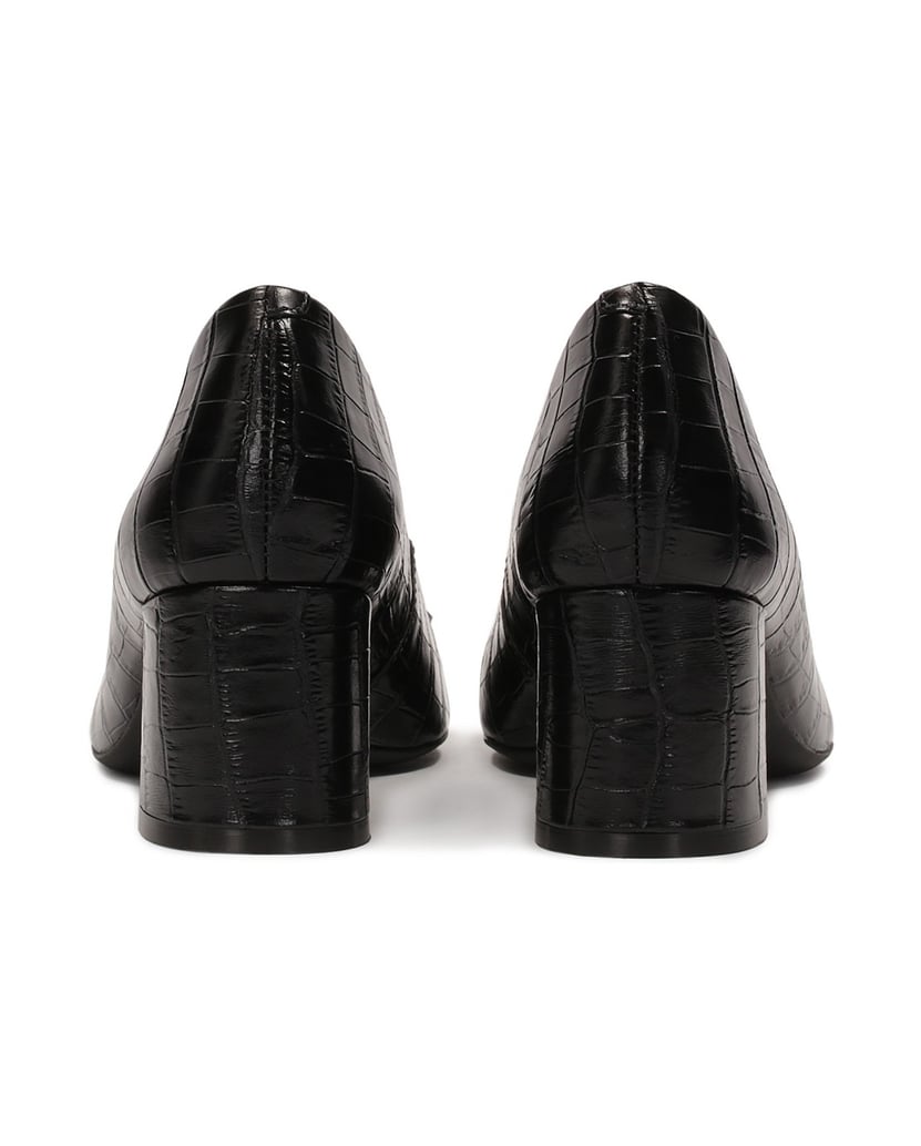 Kazar-Schwarze-Lederpumps-mit-Tiermotivprägung-schwarz