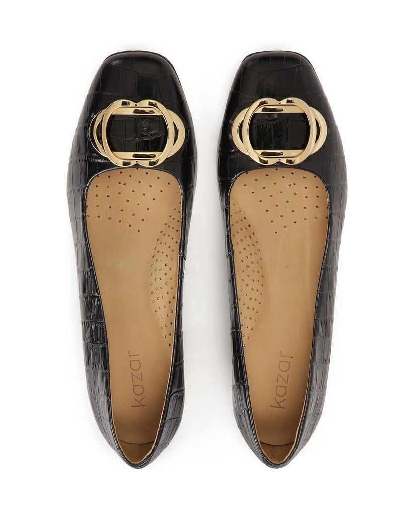 Kazar-Schwarze-Lederpumps-mit-Tiermotivprägung-schwarz