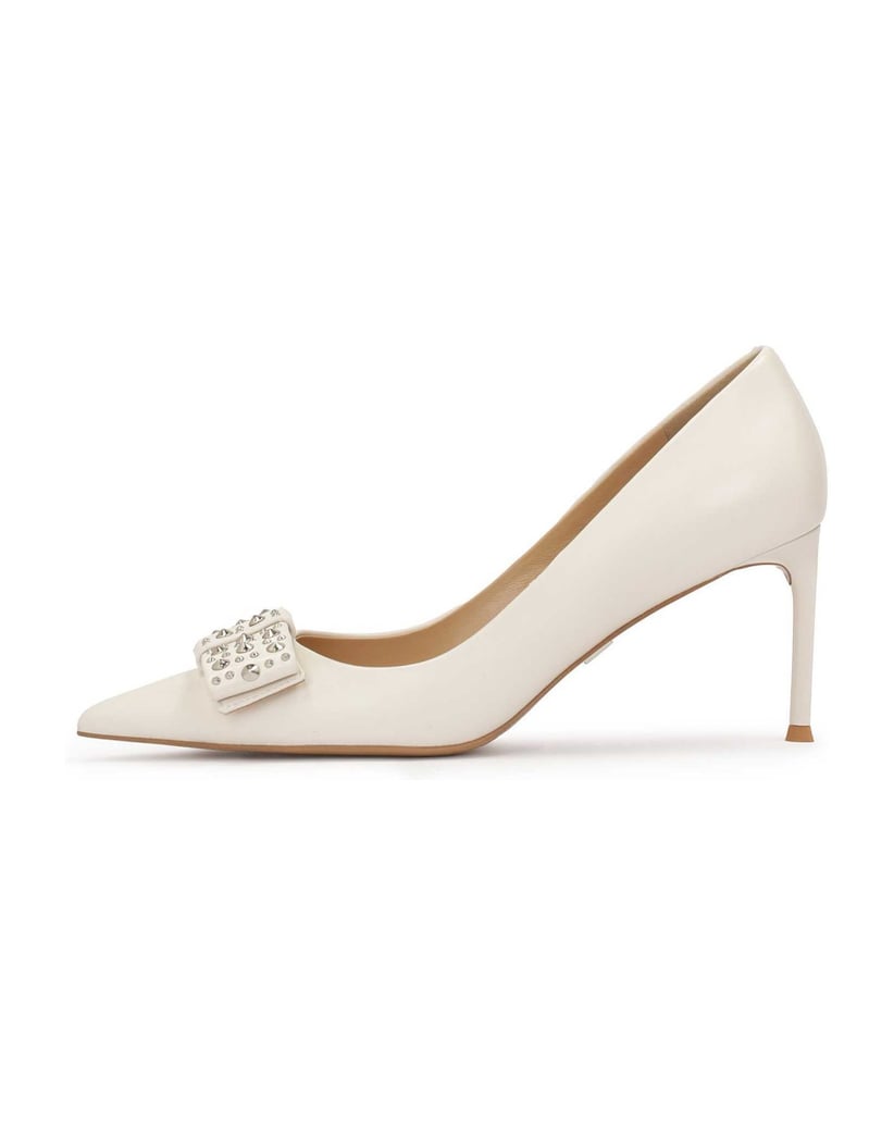 Kazar-Cream-rhinestone-bow-pumps-bílá
