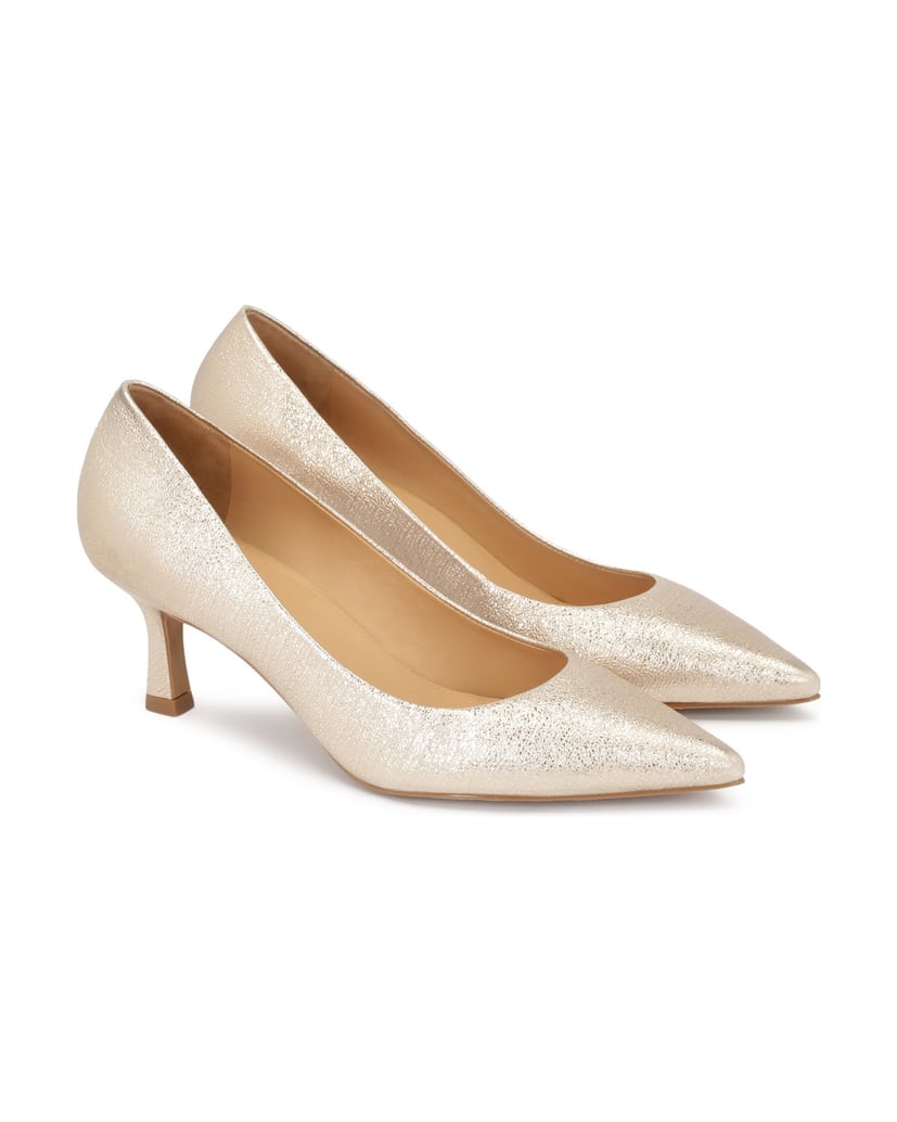 Kazar-Hochzeitspumps-aus-Metallic-Leder-gold