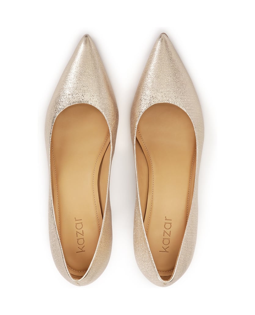 Kazar-Hochzeitspumps-aus-Metallic-Leder-gold