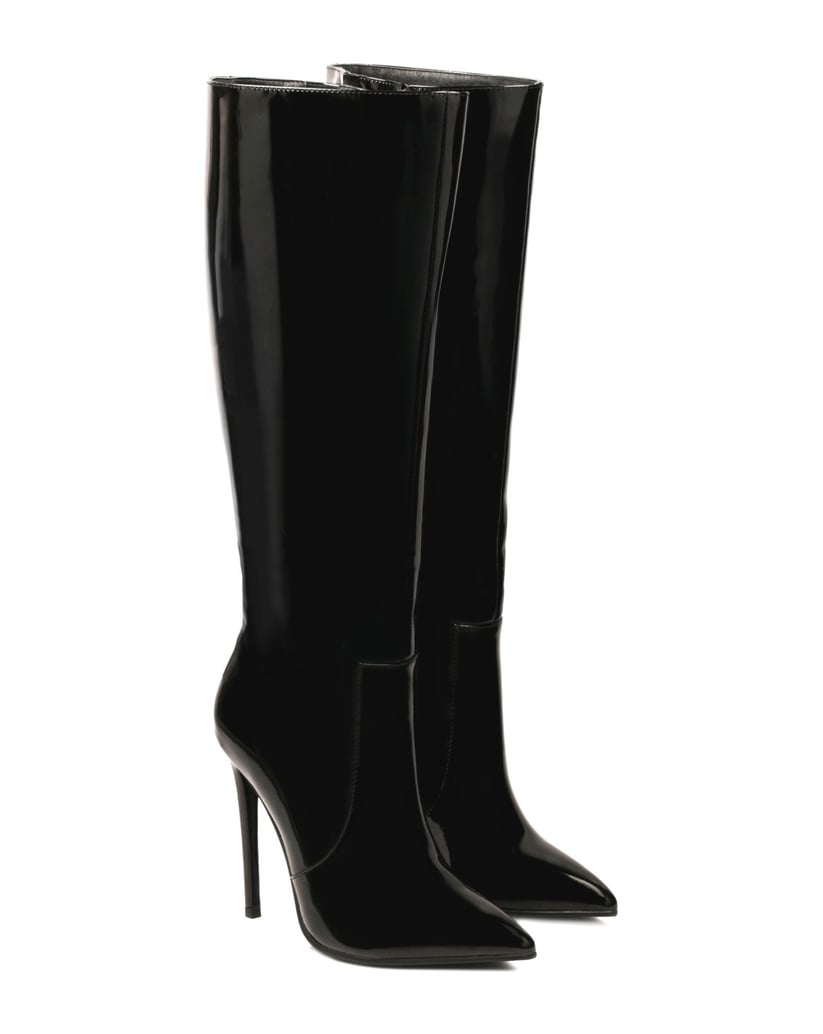 Kazar-Elegante-Stiefel-aus-Lackleder-mit-Stile-schwarz