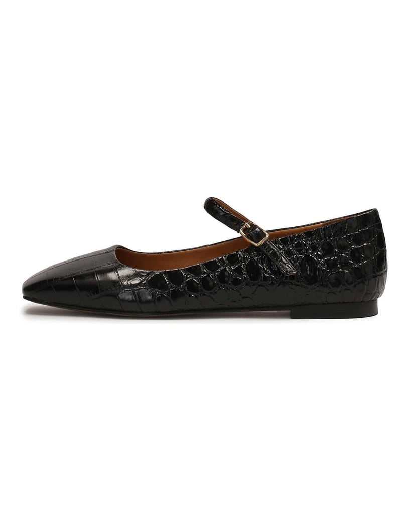 Kazar-Stamped-leather-flat-sole-pumps-čierna