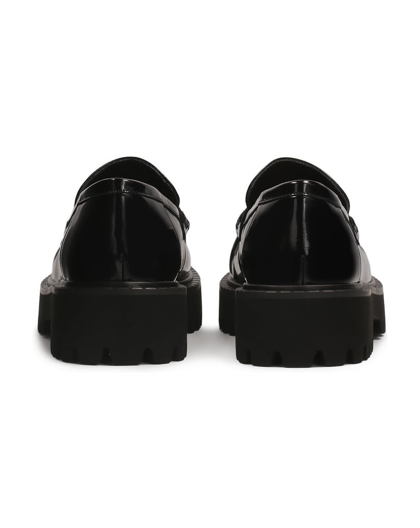 Kazar-Loafers-mit-klobiger-Sohle-und-geknitter-schwarz