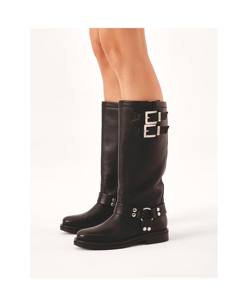 Kazar-Lederstiefel-mit-Schnallen-schwarz