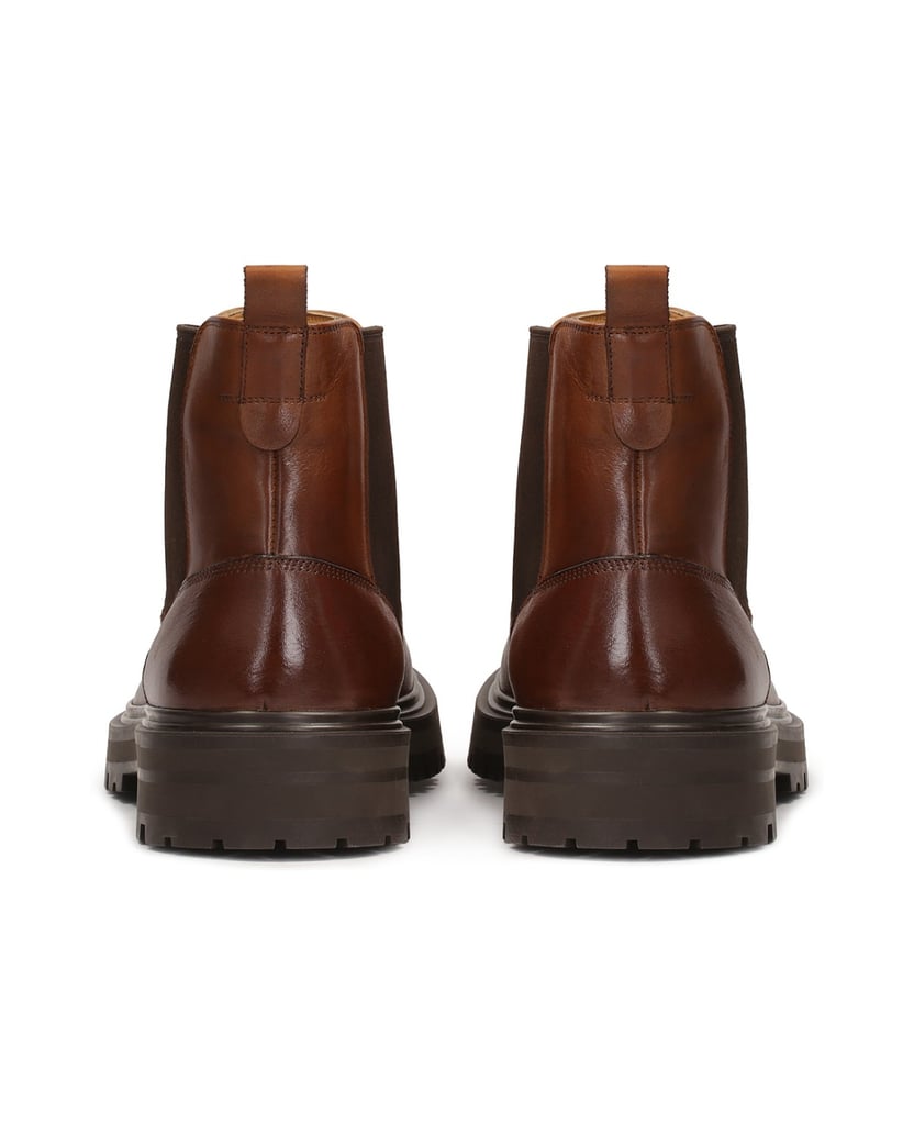 Kazar-Brown-Chelsea-boots-on-a-trefoil-sole-hnedá