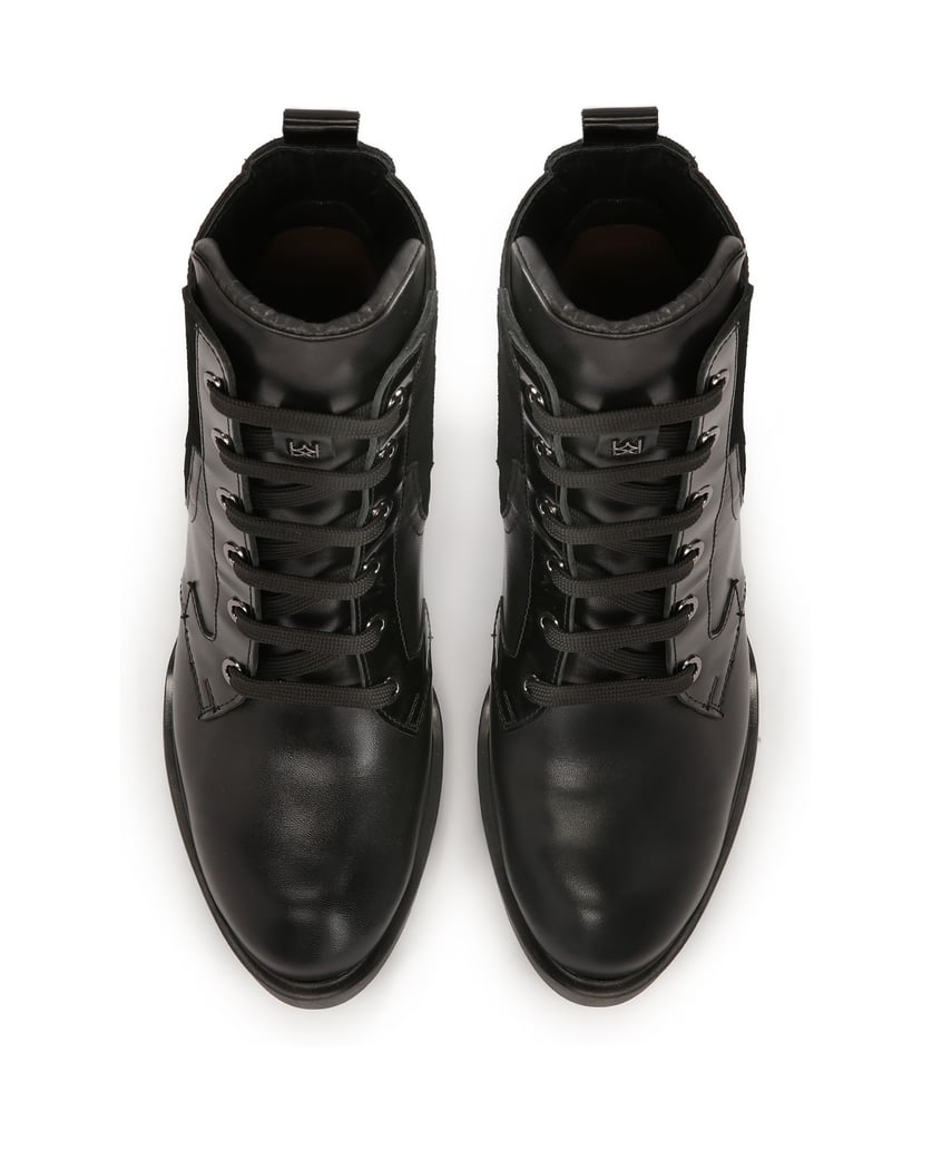 Kazar-Schnürstiefel-mit-Absatz-und-Plateau-schwarz