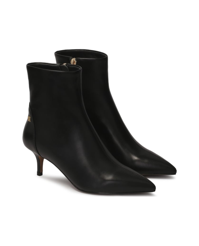 Kazar-Lederstiefel-mit-Entenschnabelabsätzen-schwarz