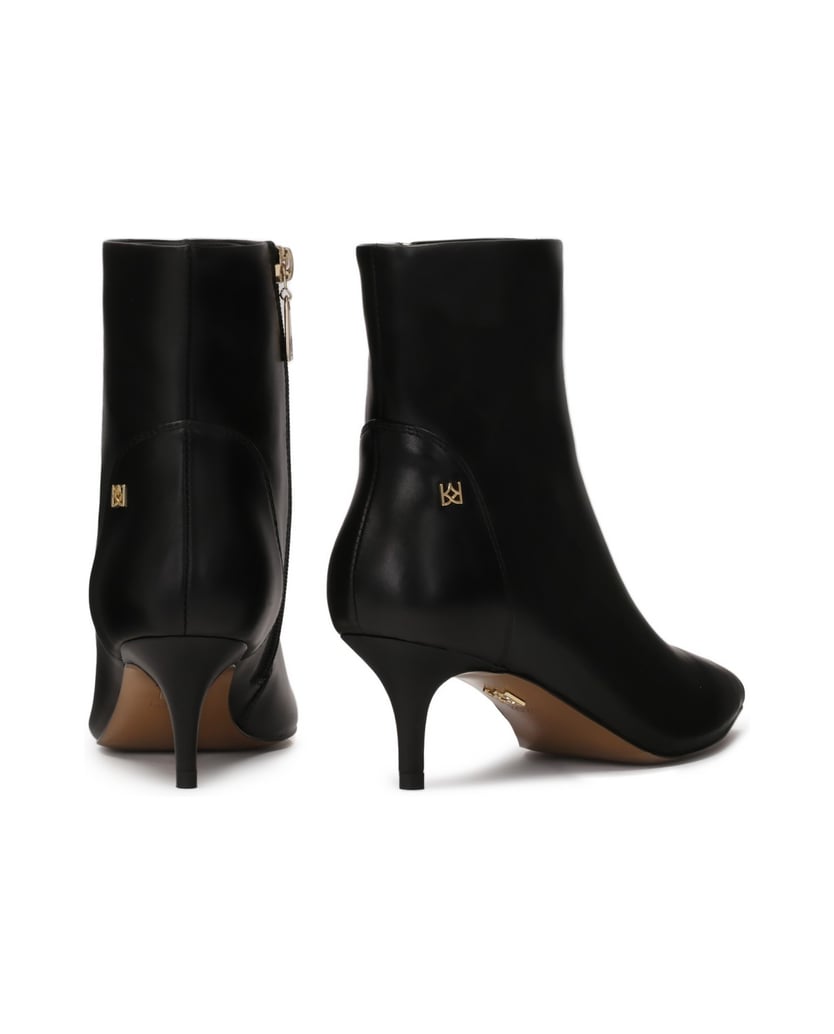 Kazar-Lederstiefel-mit-Entenschnabelabsätzen-schwarz