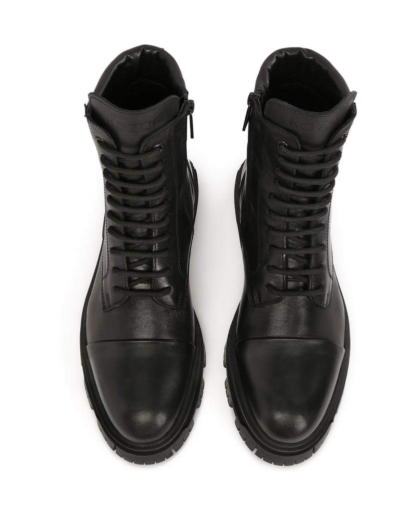 Kazar-Hohe-Herrenstiefel-mit-Treppensohle-schwarz