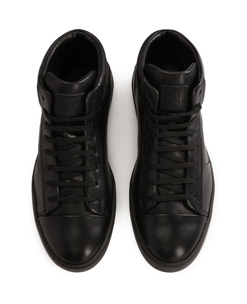 Kazar-Knöchelhohe-Sneaker-aus-Leder-schwarz