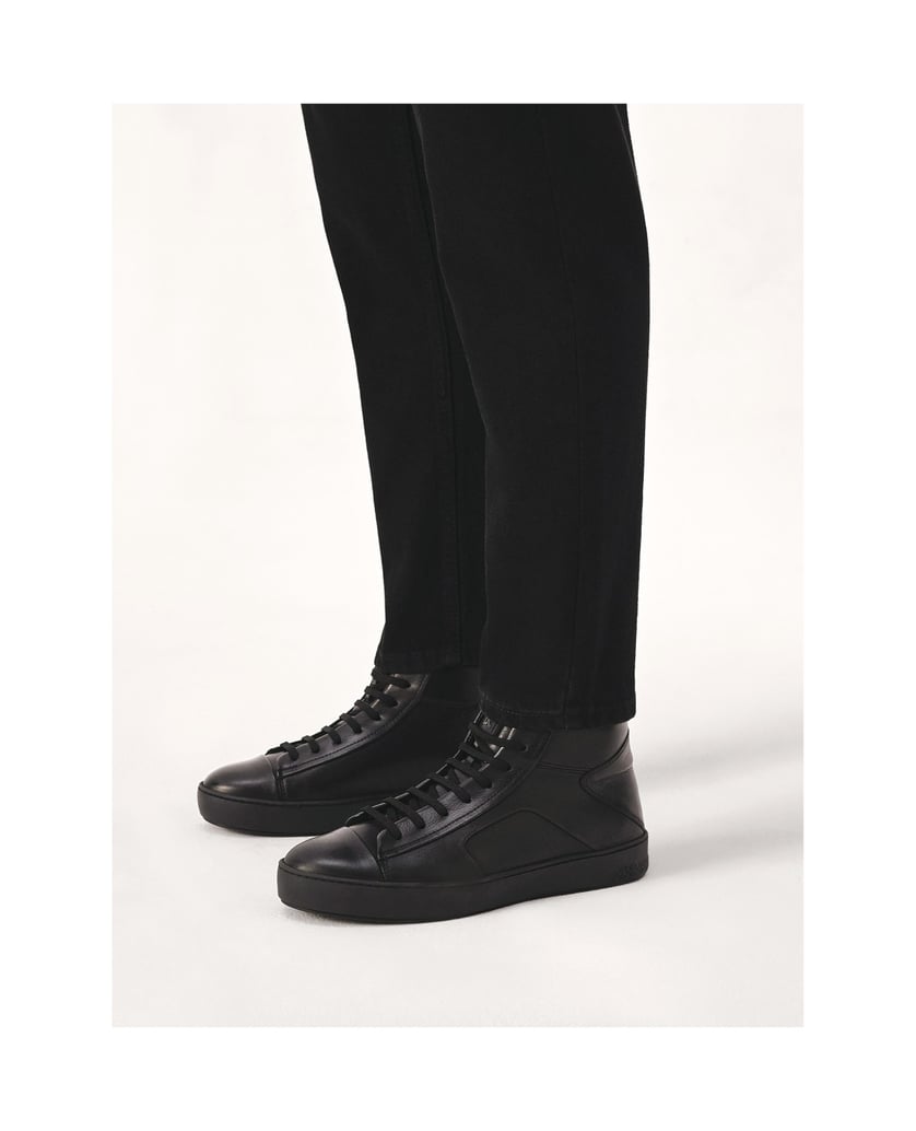 Kazar-Knöchelhohe-Sneaker-aus-Leder-schwarz