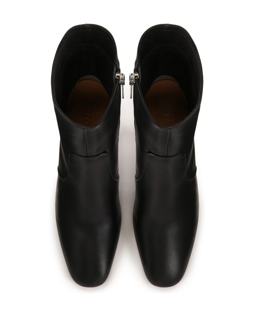 Kazar-Schwarze-wadenlange-Stiefel-aus-Leder-schwarz