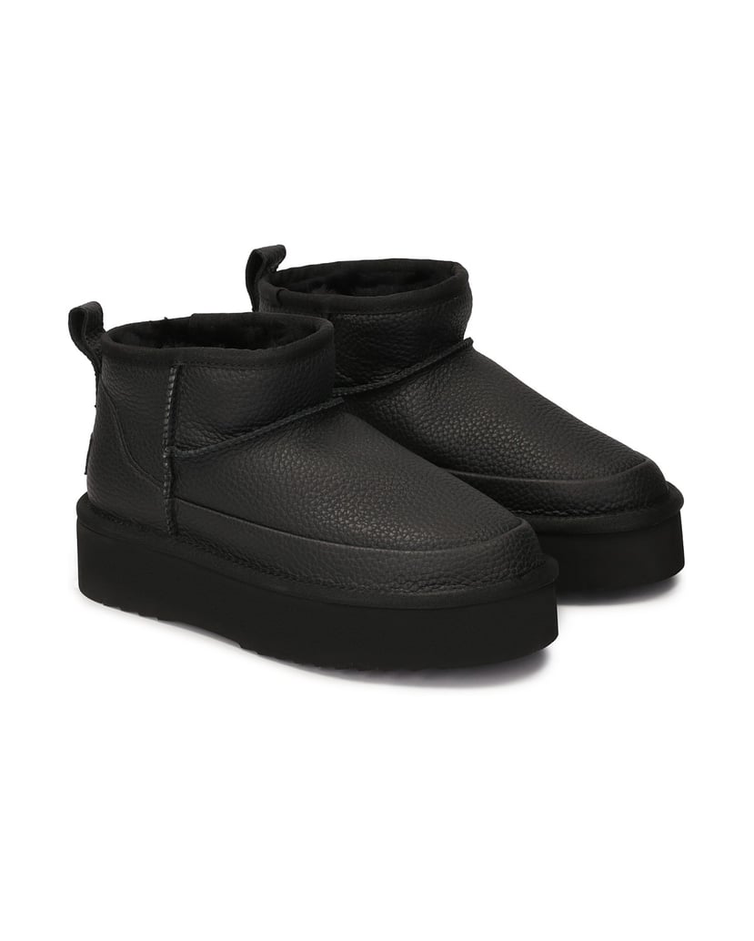 Kazar-Leather-snow-boots-with-low-upper-černá