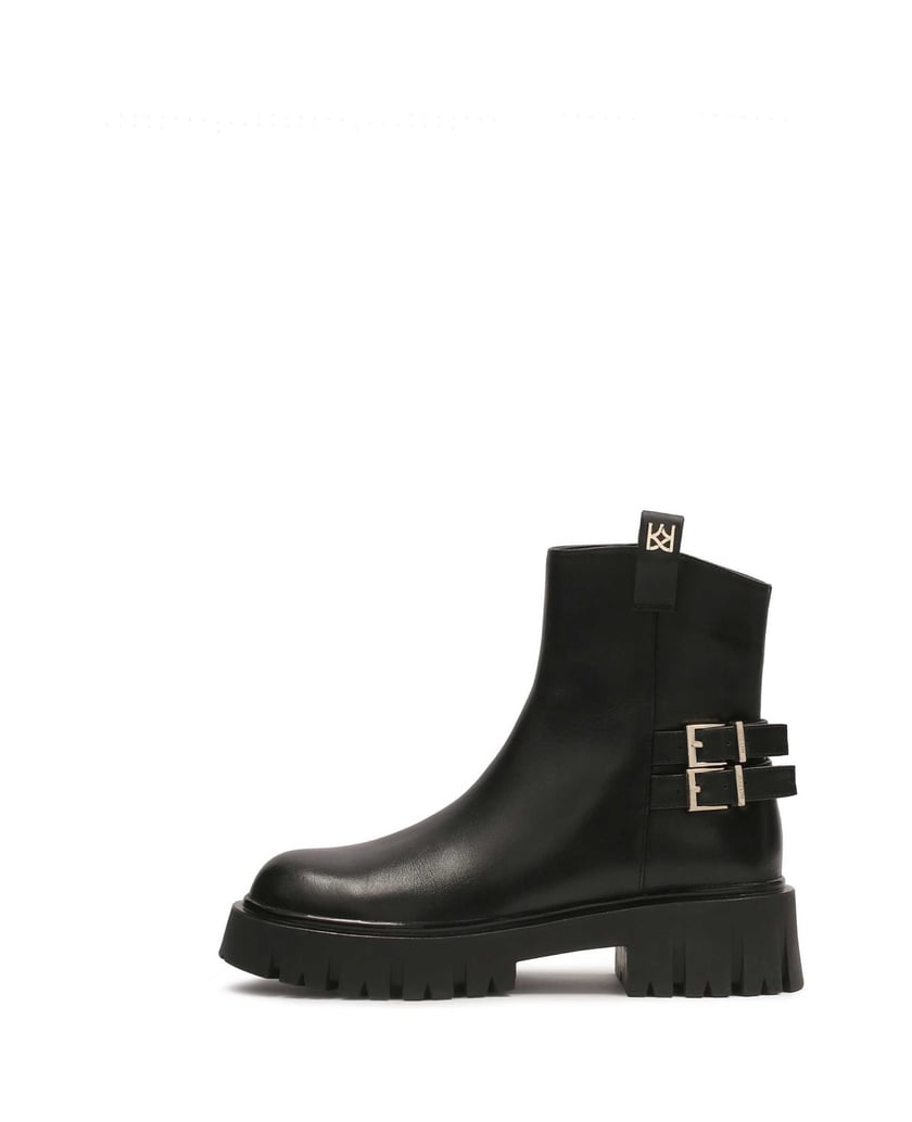 Kazar-Zipped-leather-boots-on-a-thick-sole-černá