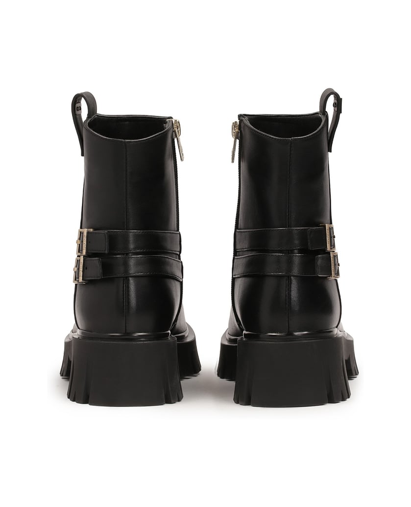 Kazar-Zipped-leather-boots-on-a-thick-sole-černá