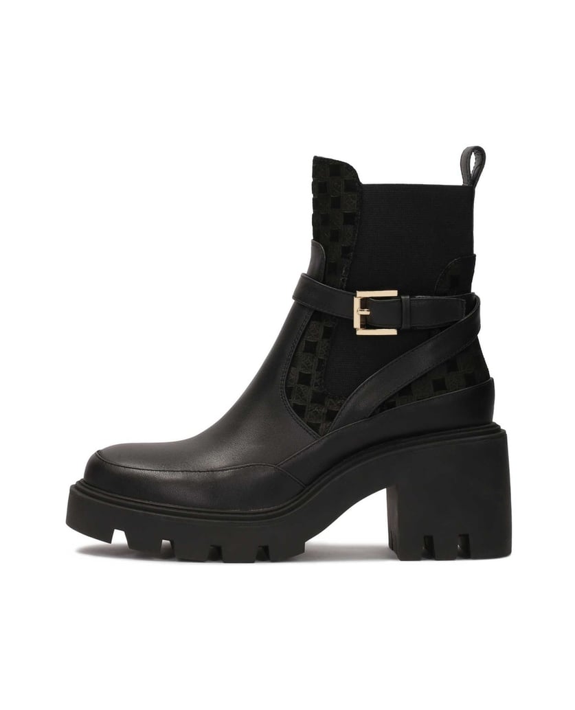 Kazar-Slip-on-black-boots-on-solid-sole-with-heel-černá