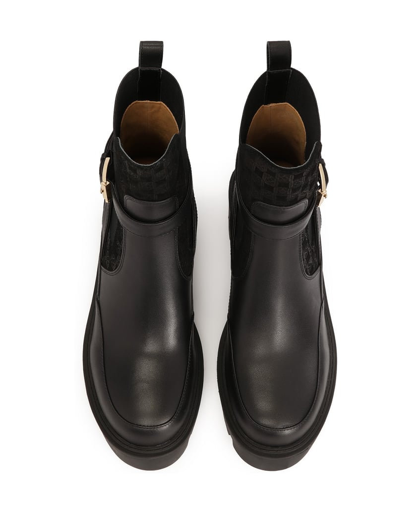 Kazar-Slip-on-black-boots-on-solid-sole-with-heel-černá