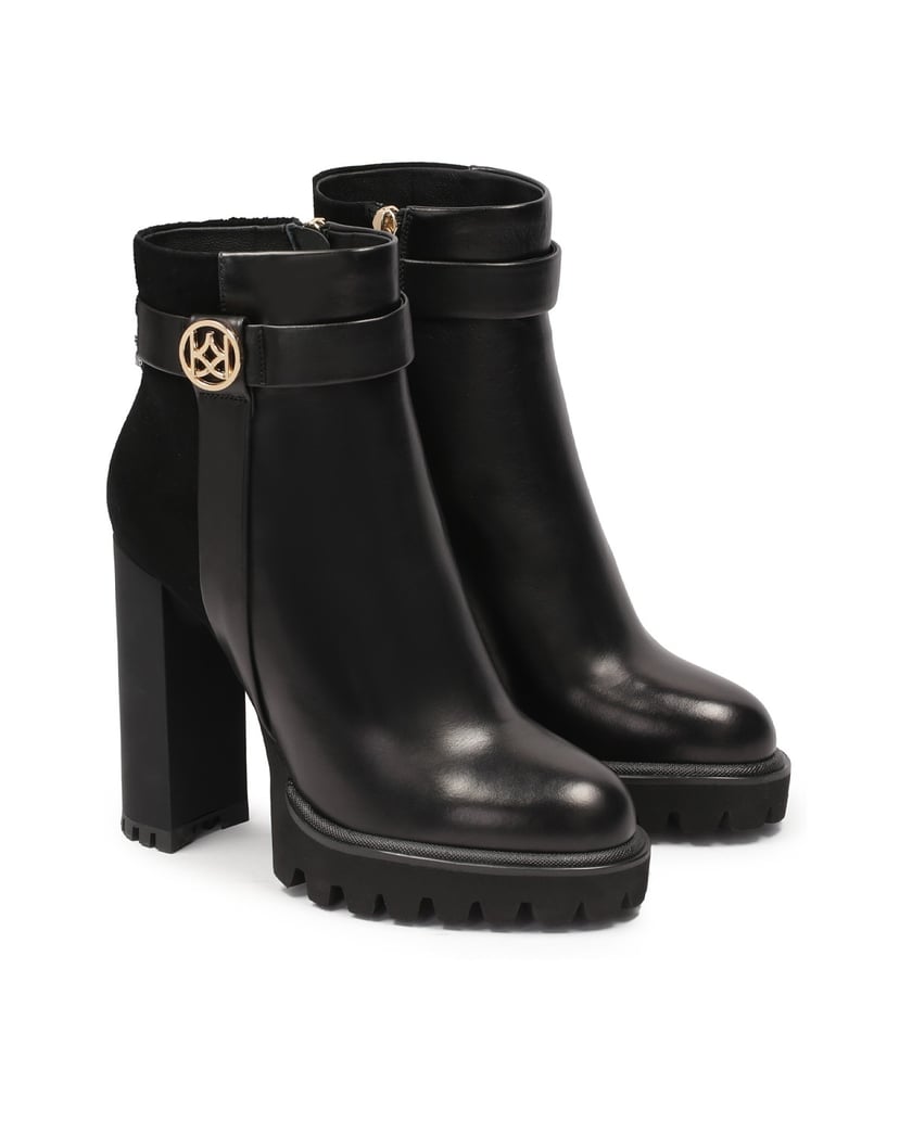 Kazar-High-stiletto-boots-in-suede-and-smooth-leather-černá
