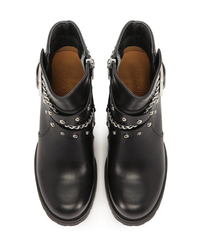 Kazar-Lederstiefel-mit-silbernen-Details-schwarz
