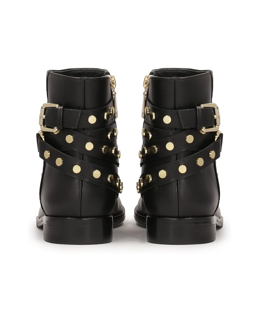 Kazar-Schwarze-Stiefel-mit-Strasssteinen-auf-f-schwarz