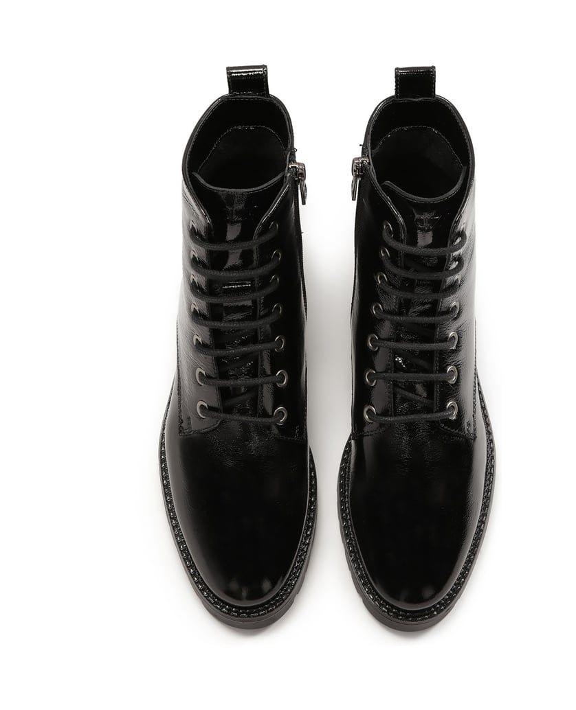 Kazar-Klassische-Turnschuhe-aus-Lackleder-mit-schwarz