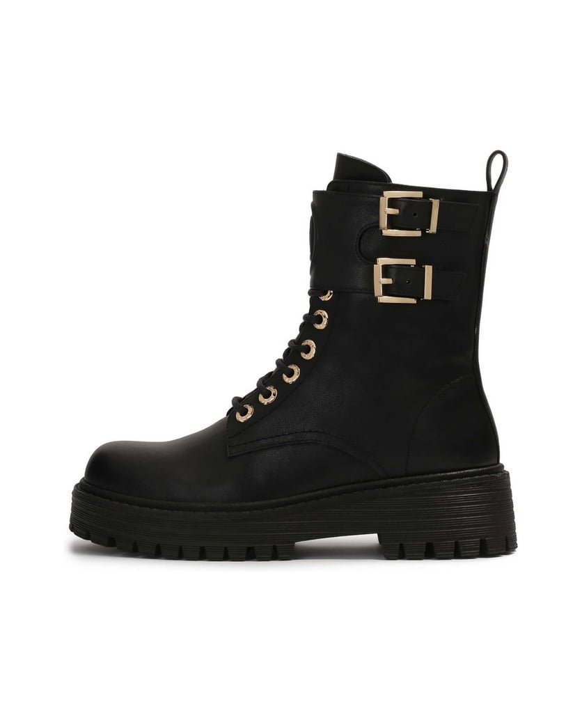 Kazar-High-boots-with-decorative-flap-čierna