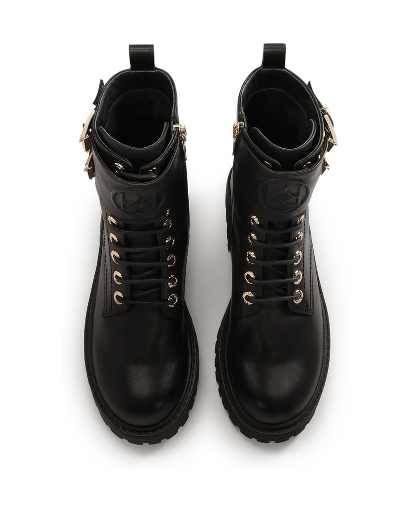 Kazar-High-boots-with-decorative-flap-čierna