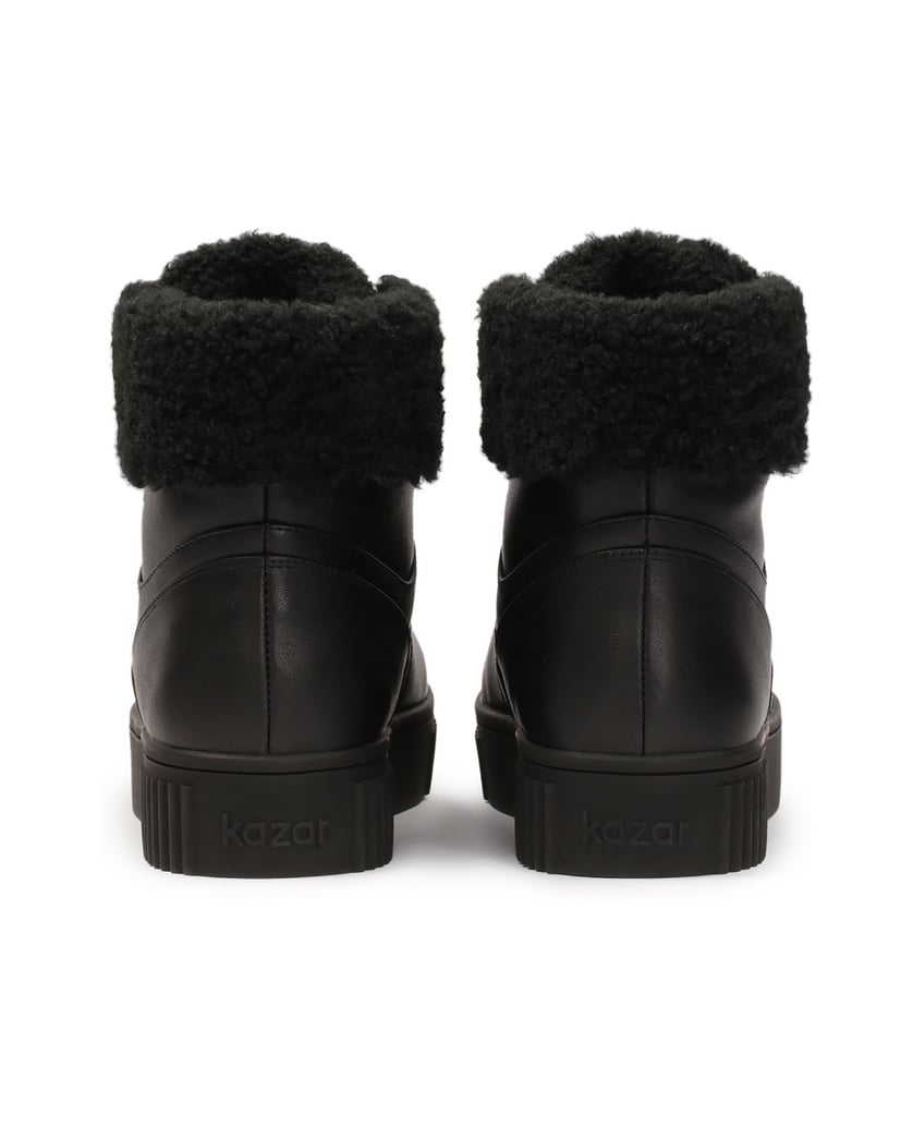 Kazar-Mit-Kunstfell-isolierte-Schnürstiefel-schwarz
