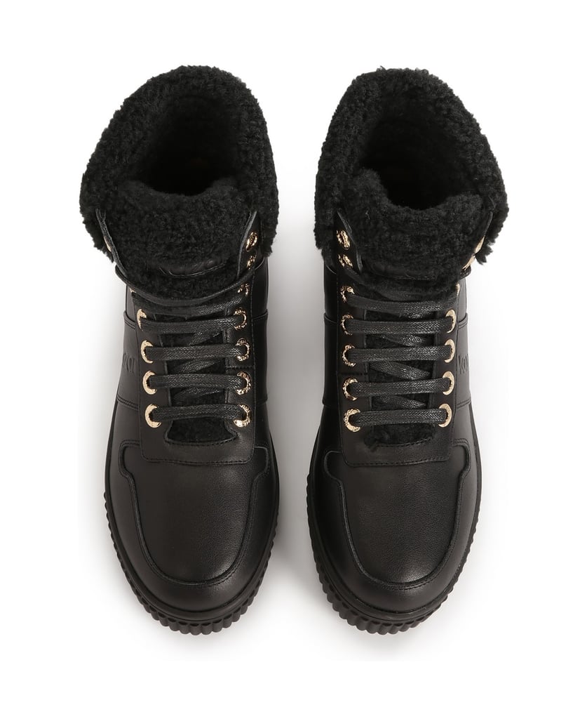 Kazar-Mit-Kunstfell-isolierte-Schnürstiefel-schwarz